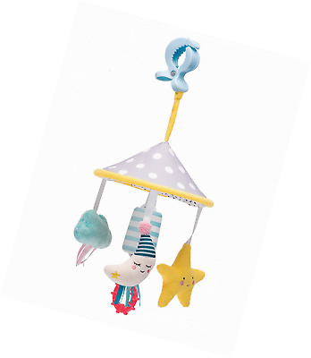 מתנת לידה יוניסקס איכותית המכילה נחשוש כוכבים מכותנה ומובייל עגלה mini-moon